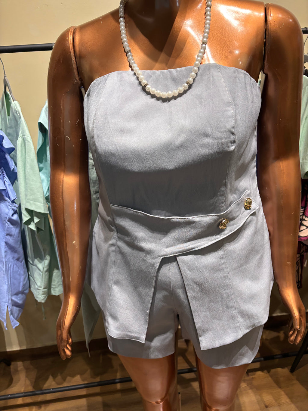 Conjunto short blusa peplum