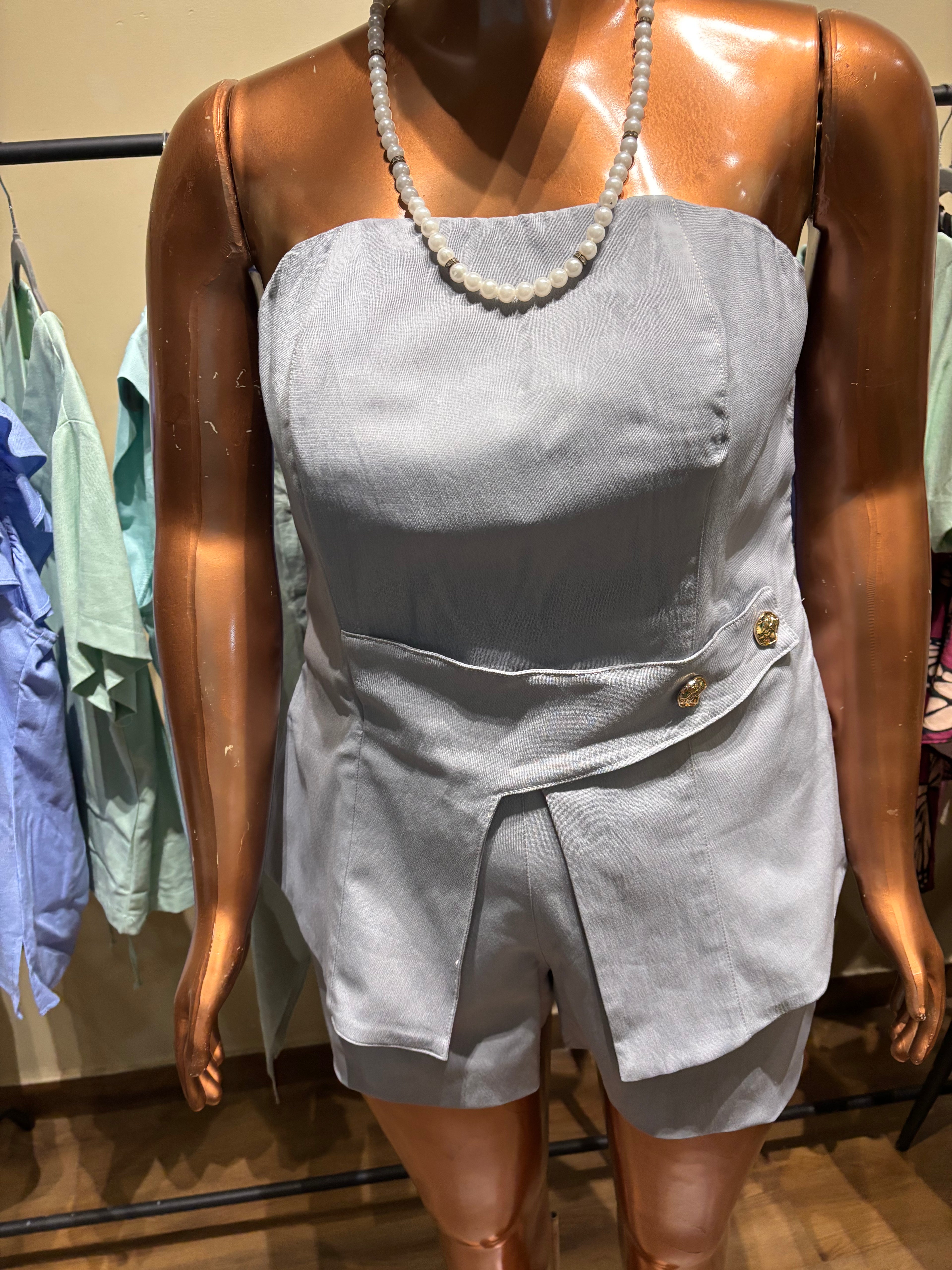 Conjunto short blusa peplum